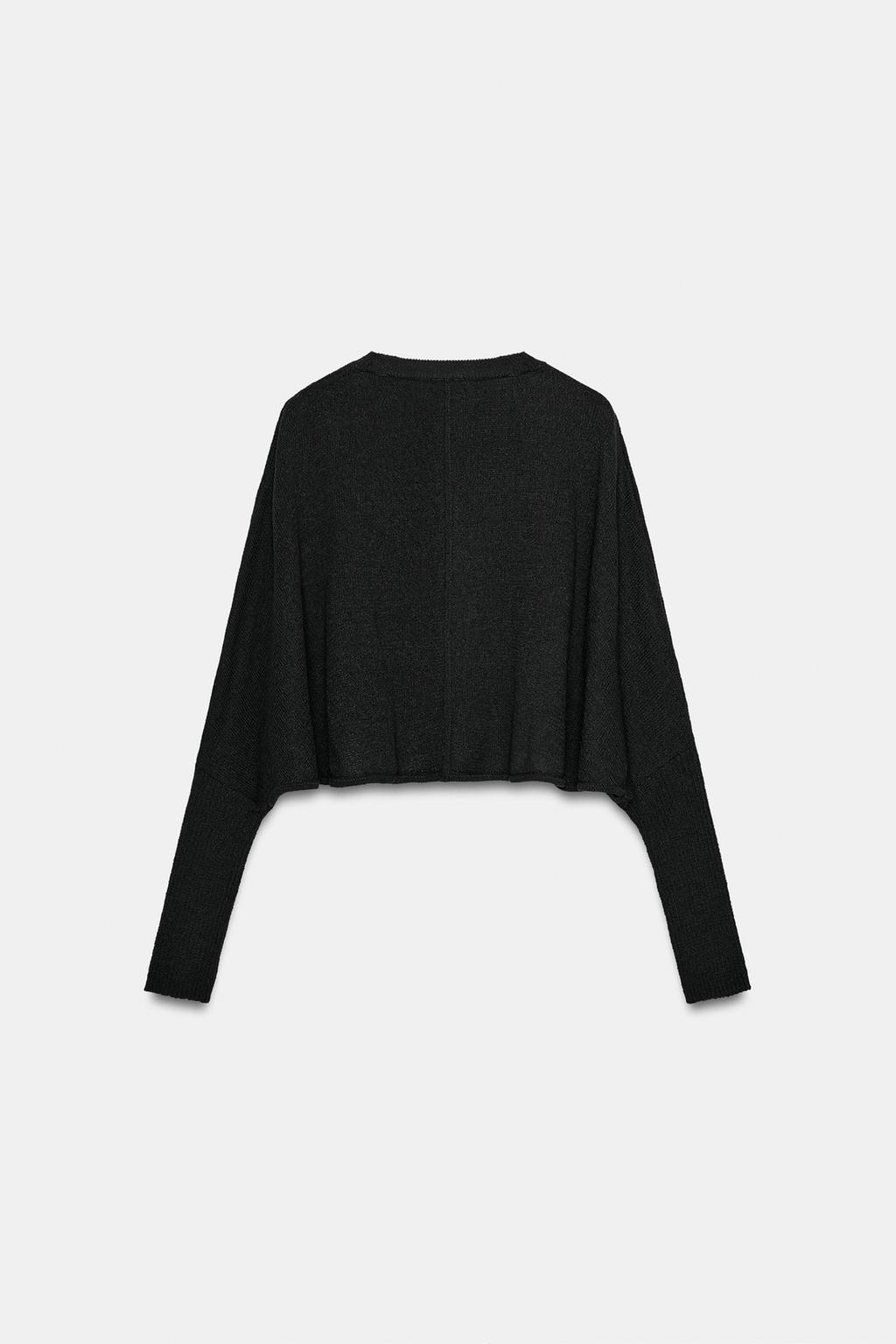 УКОРОЧЕННЫЙ СВИТЕР С РУКАВАМИ «ЛЕТУЧАЯ МЫШЬ»