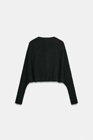 Укороченный свитер с рукавами «летучая мышь»- Заказать в России