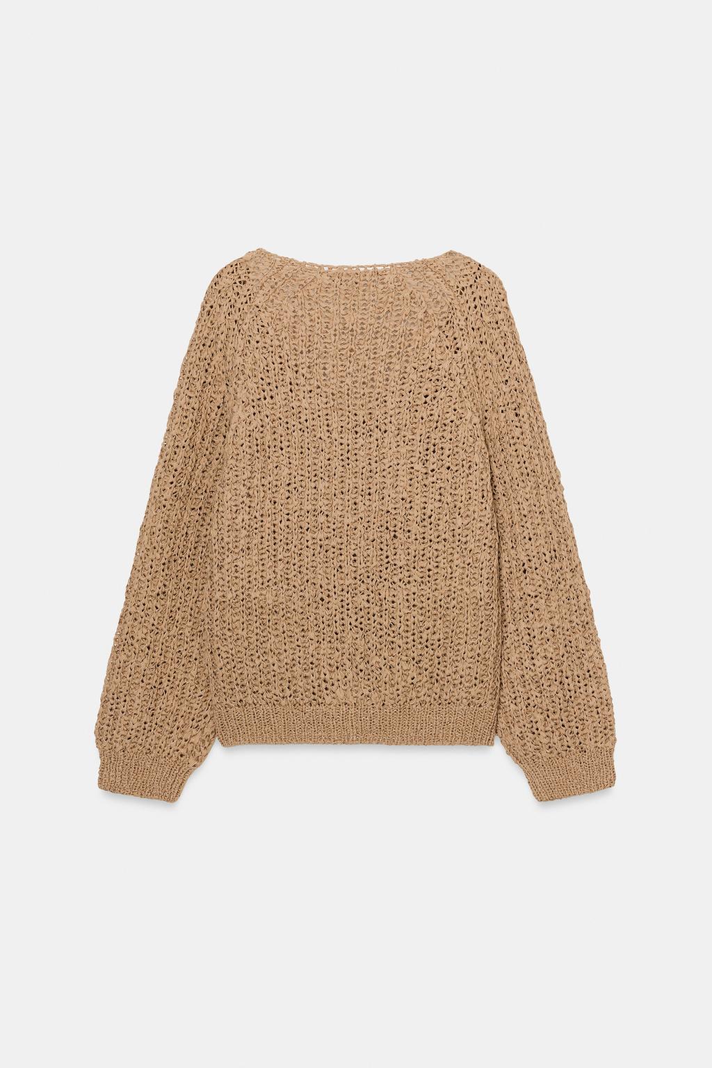 СВИТЕР С ПЕРЕПЛЕТЕННОЙ ЛЕНТОЙ