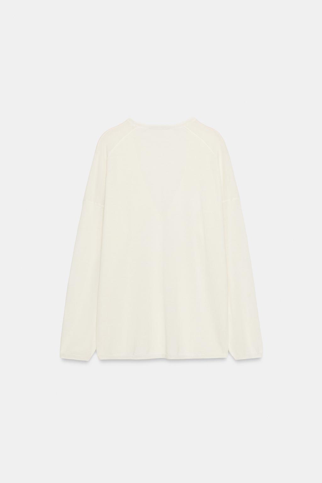 ТОНКИЙ ТРИКОТАЖНЫЙ СВИТЕР С V-ОБРАЗНЫМ ВЫРЕЗОМ