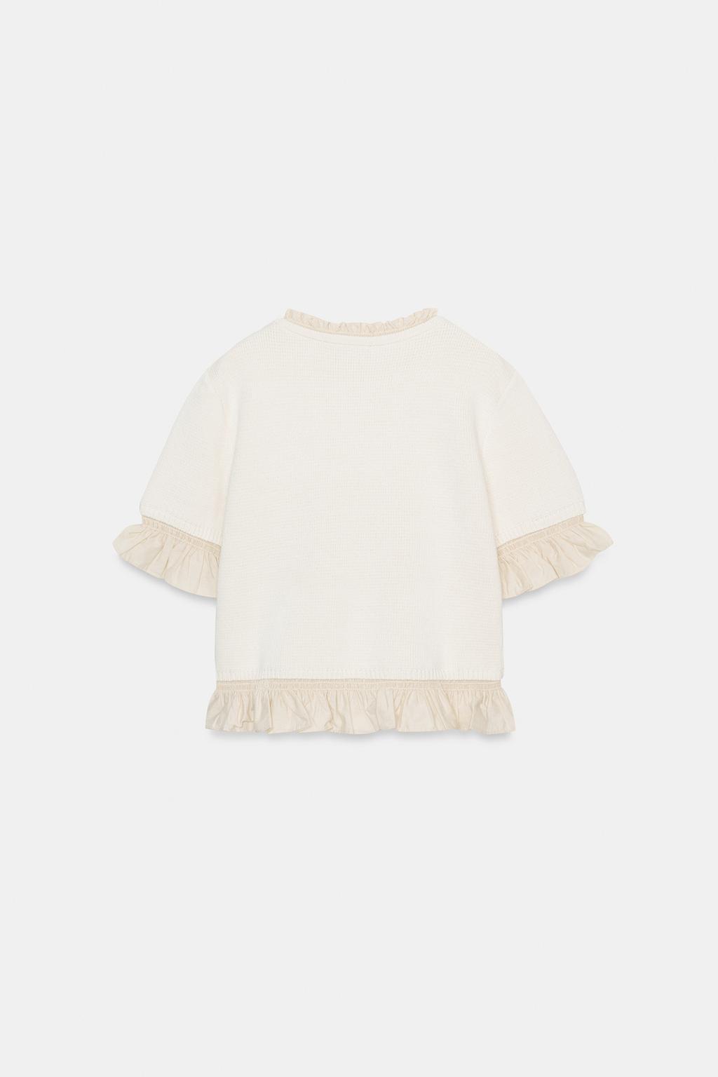 СВИТЕР С КОРОТКИМИ РУКАВАМИ И КОНТРАСТНЫМИ ДЕТАЛЯМИ