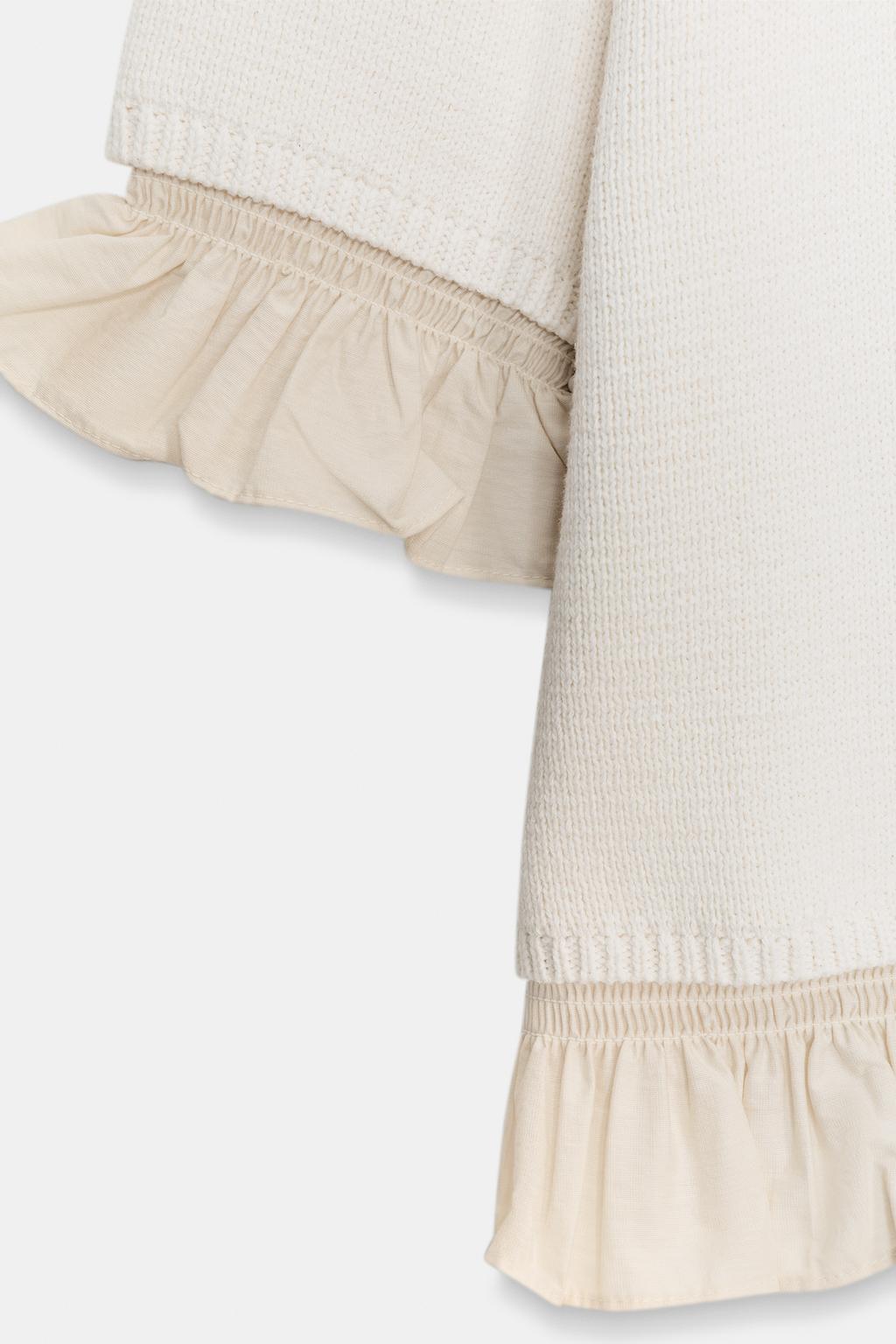 СВИТЕР С КОРОТКИМИ РУКАВАМИ И КОНТРАСТНЫМИ ДЕТАЛЯМИ