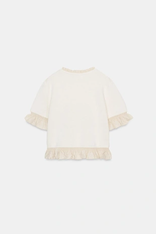 Свитер с короткими рукавами и контрастными деталями- Заказать в России