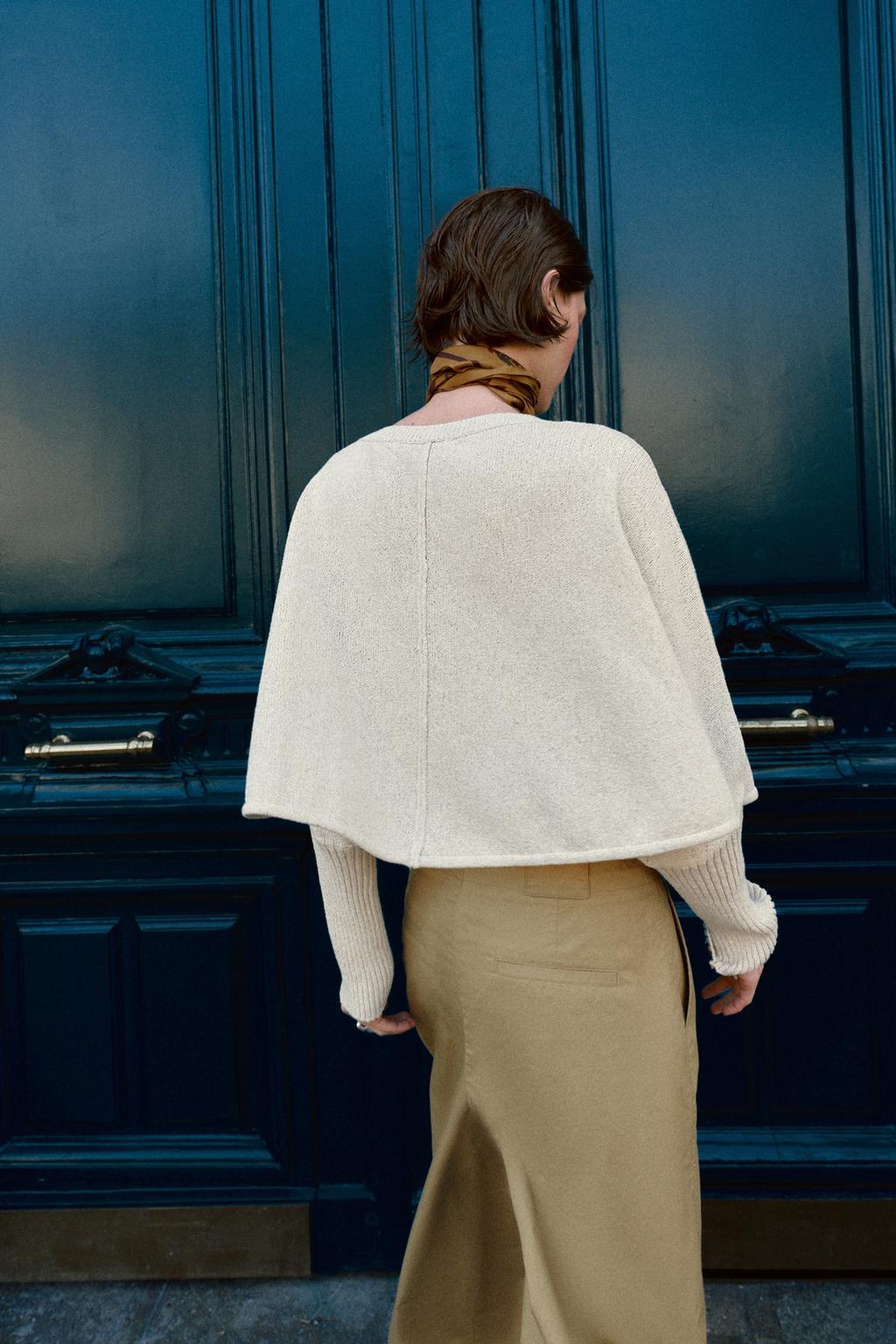 УКОРОЧЕННЫЙ СВИТЕР С РУКАВАМИ «ЛЕТУЧАЯ МЫШЬ»