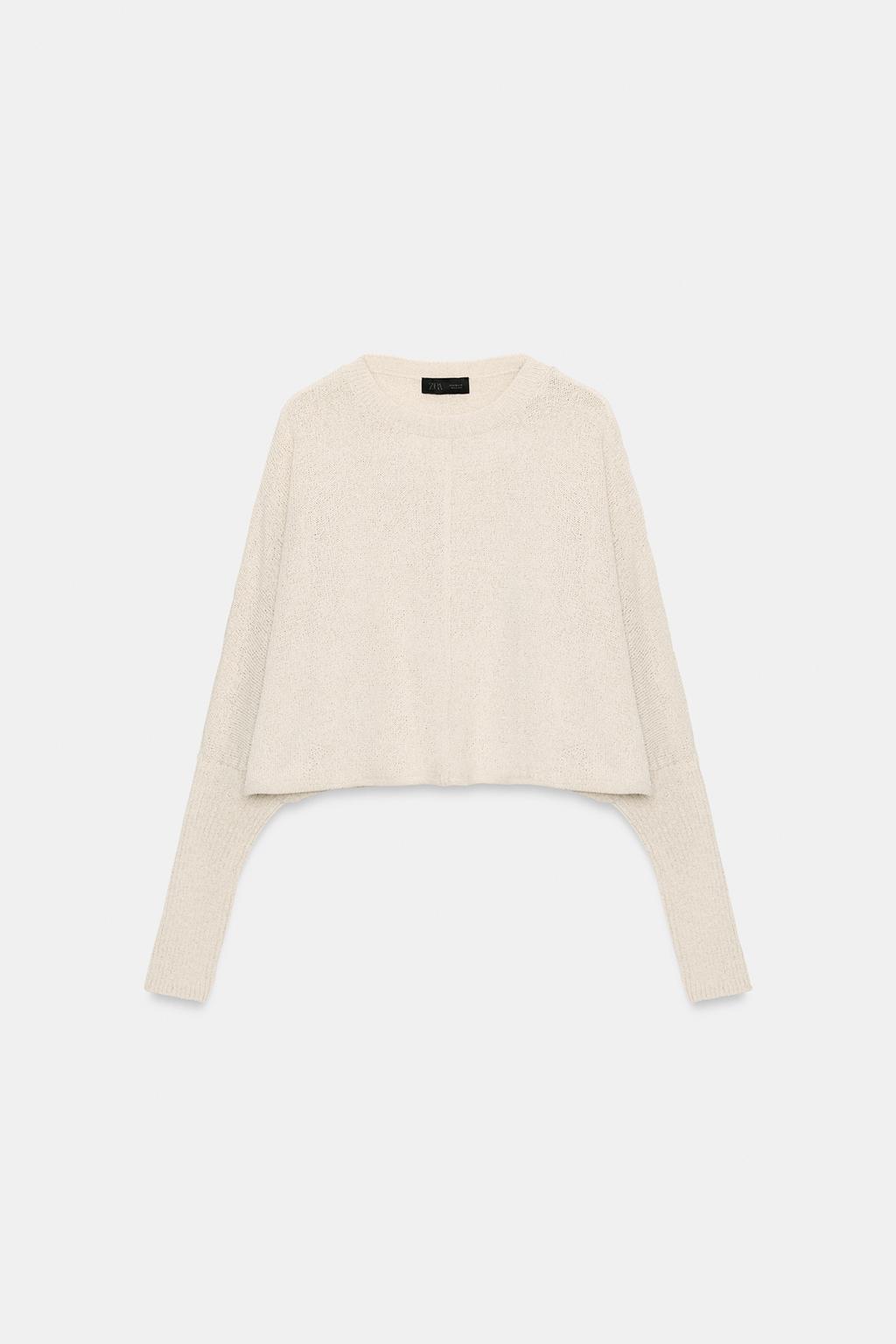 УКОРОЧЕННЫЙ СВИТЕР С РУКАВАМИ «ЛЕТУЧАЯ МЫШЬ»