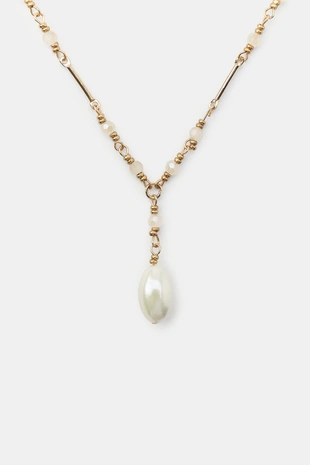 Каскадное ожерелье с имитацией жемчуга и перламутровыми подвесками- Заказать в России