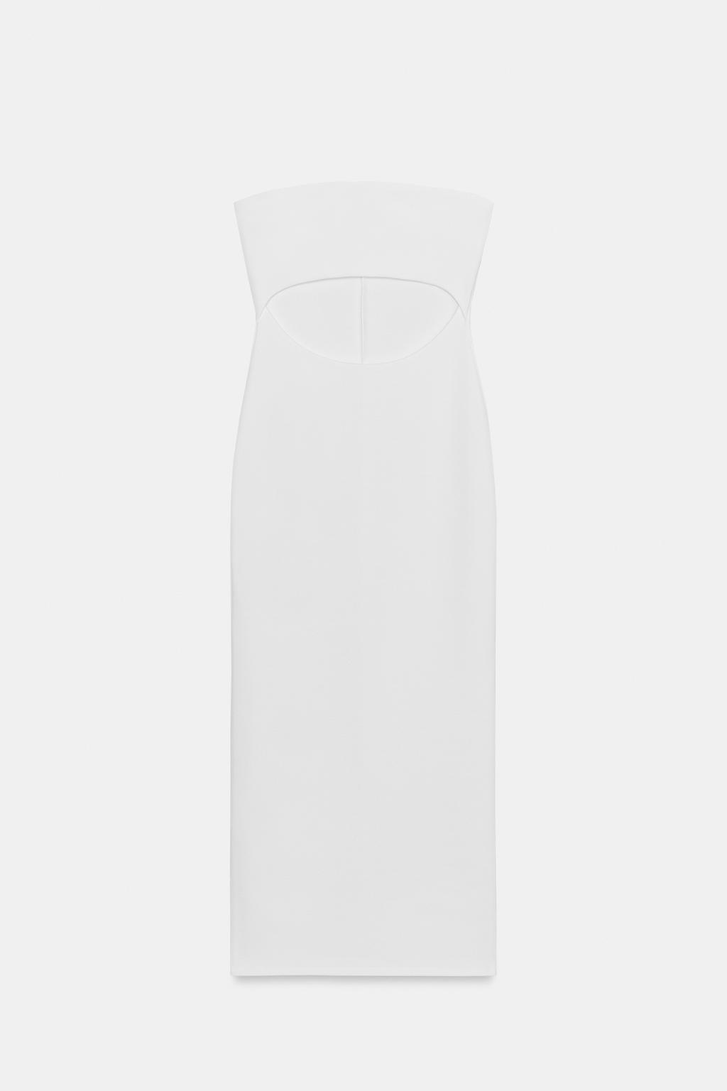 ПЛАТЬЕ МИДИ ИЗ ЭЛАСТИЧНОГО ТРИКОТАЖА С ВЫРЕЗАМИ