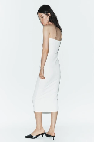 Платье миди из эластичного трикотажа с вырезами- Заказать в России