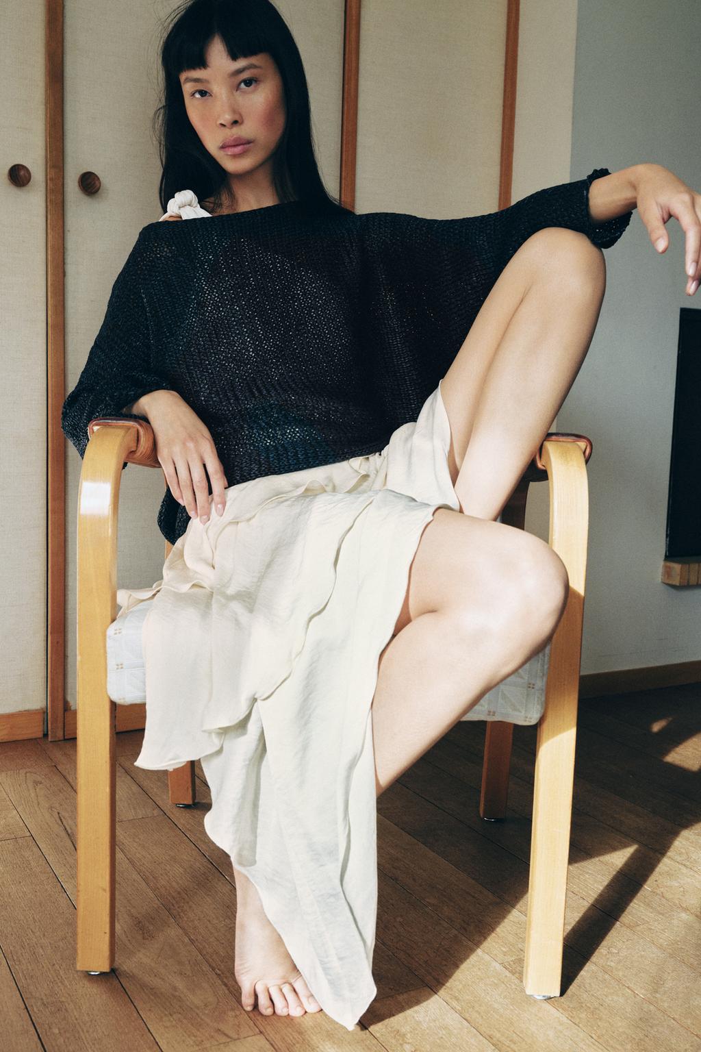 ПЛАТЬЕ МИДИ С ВОЛАНАМИ И УЗЛОМ