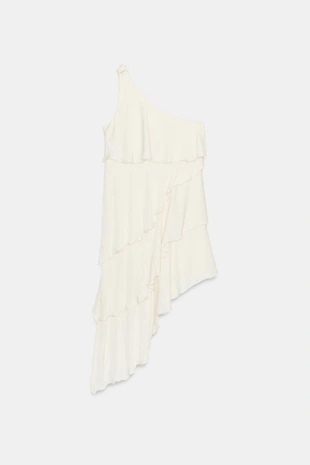 Платье миди с воланами и узлом- Заказать в России