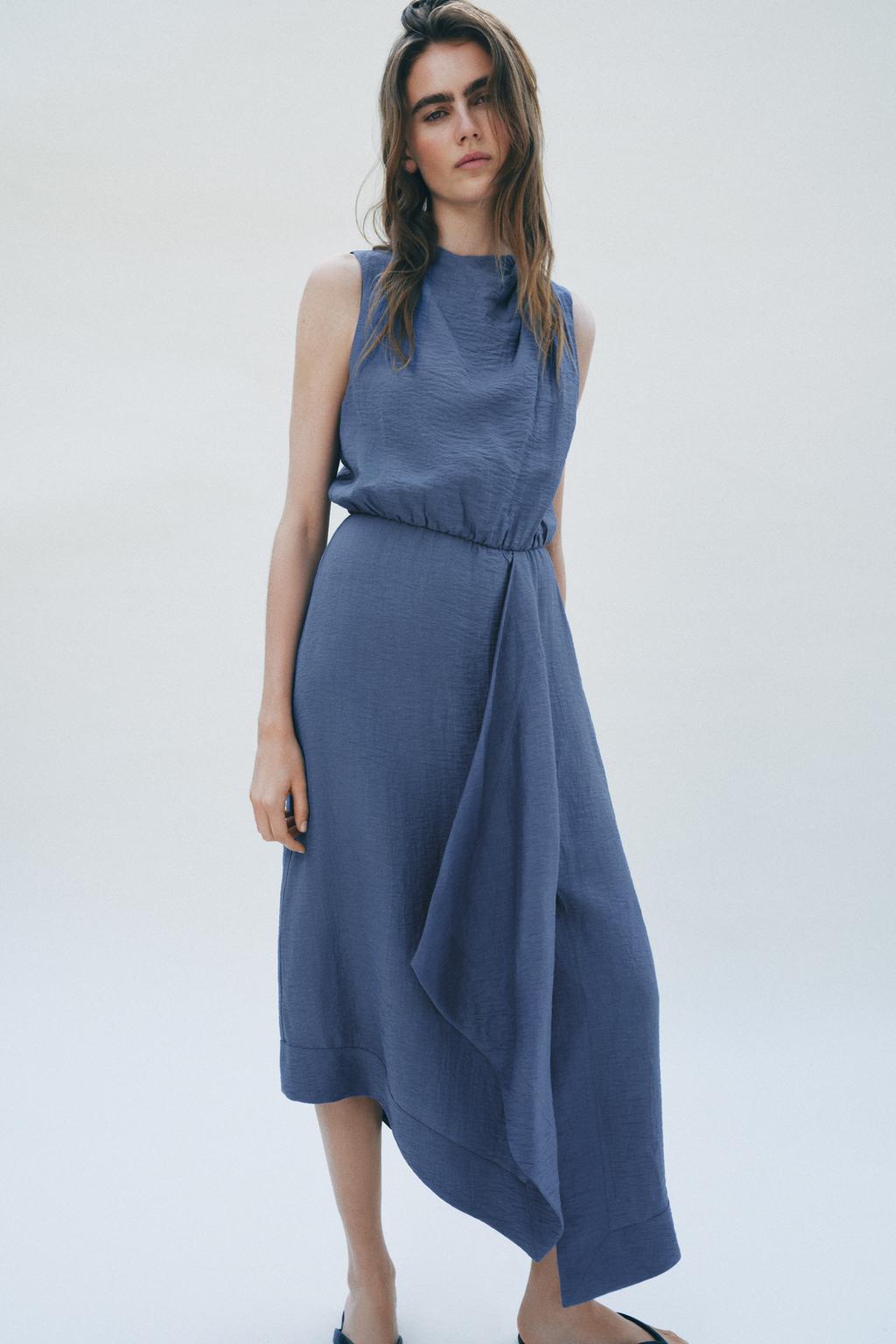 ПЛАТЬЕ МИДИ БЕЗ РУКАВОВ ИЗ ЛЬНА