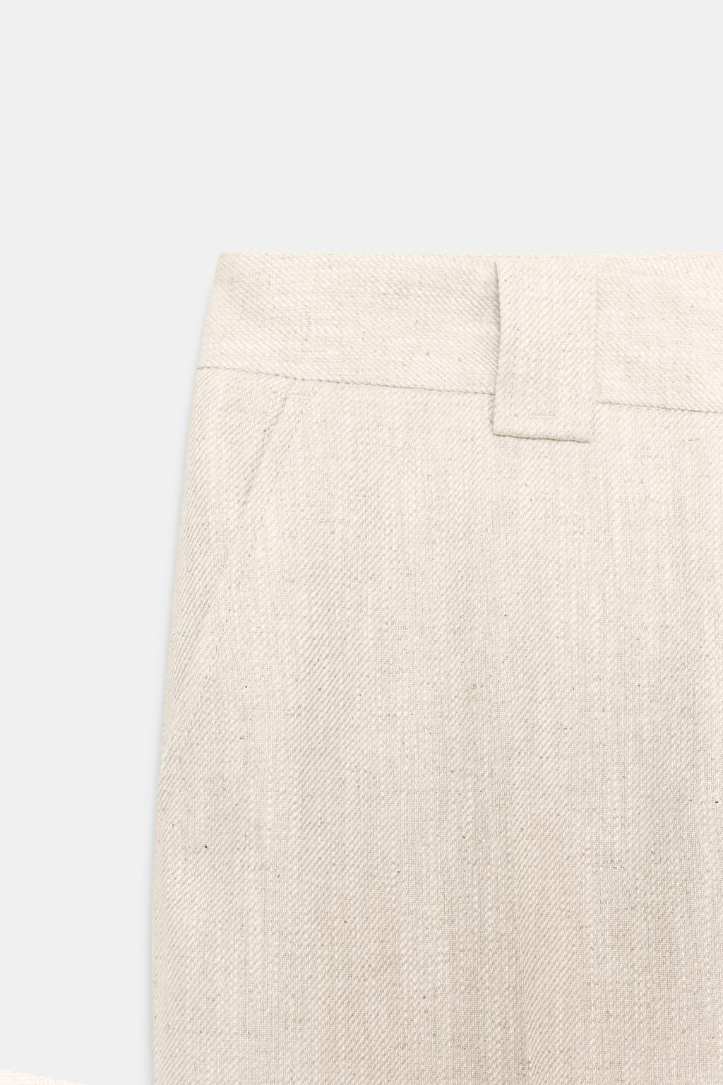 БРЮКИ ПРЯМОГО КРОЯ ИЗ ТКАНИ В СТИЛЕ РУСТИК