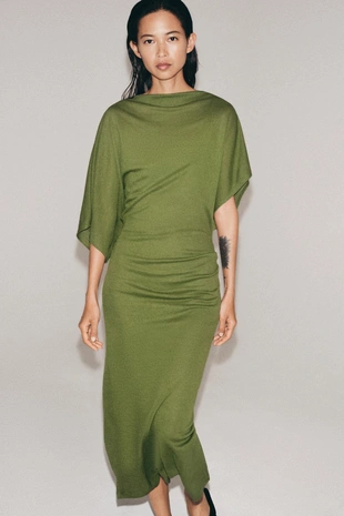 Длинное платье со сборками- Заказать в России