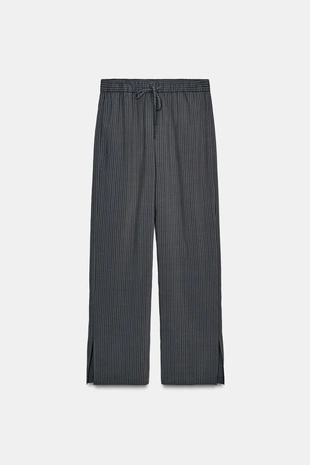 Брюки в полоску в пижамном стиле — коллекция Zara «Zw»- Заказать в России