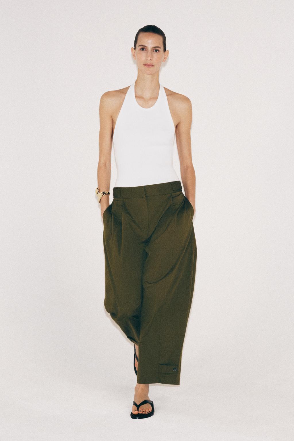 Zara Брюки чинос с хлястиками — коллекция zara «zw» - Цвет