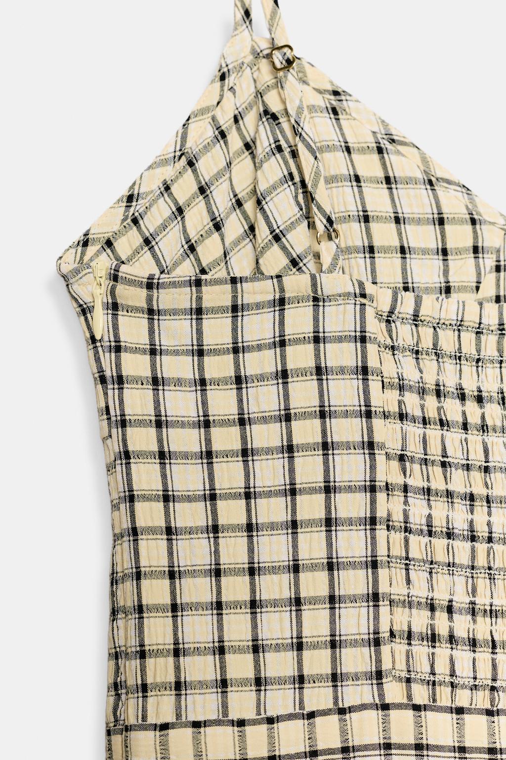 ПЛАТЬЕ МИДИ В КЛЕТКУ С БРЕТЕЛЯМИ