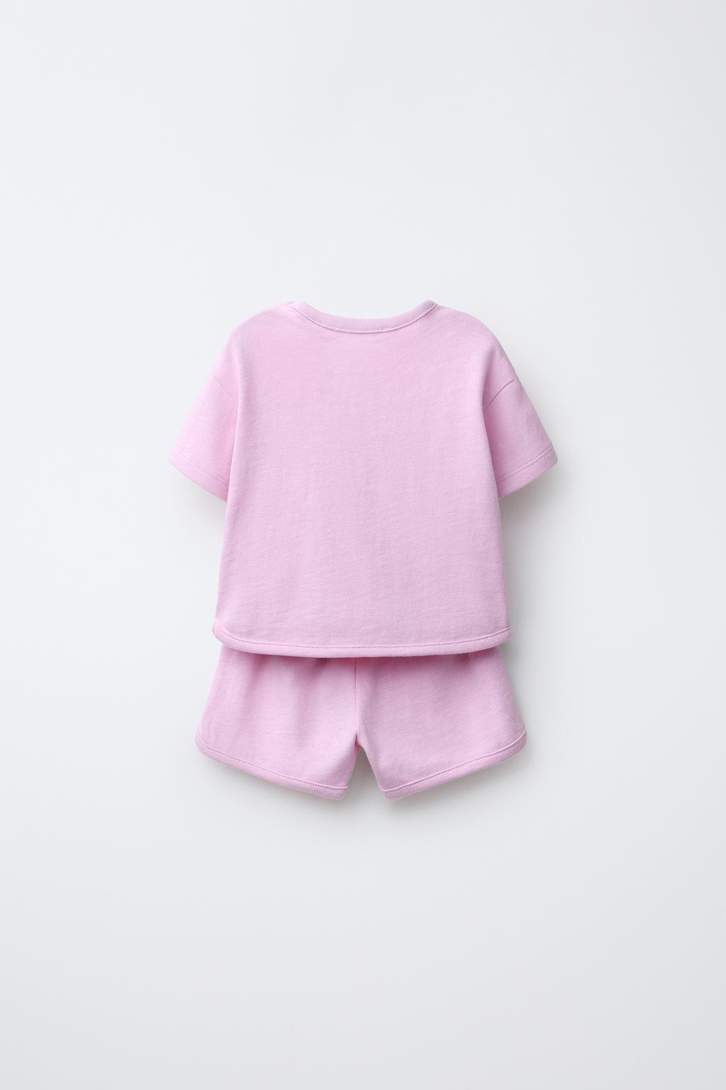 КОМПЛЕКТ ИЗ ФУТБОЛКИ И ШОРТОВ-БЕРМУД ИЗ ПРЯЖИ ФЛАМЕ