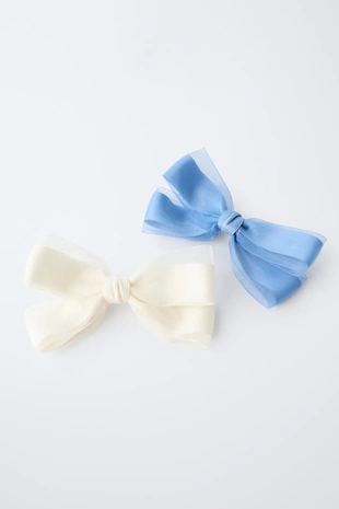 Набор из 2 заколок с бантом из органзы- Заказать в России