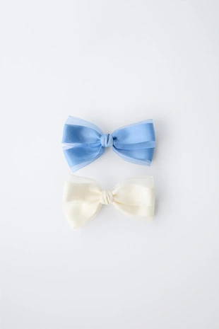 Набор из 2 заколок с бантом из органзы- Заказать в России