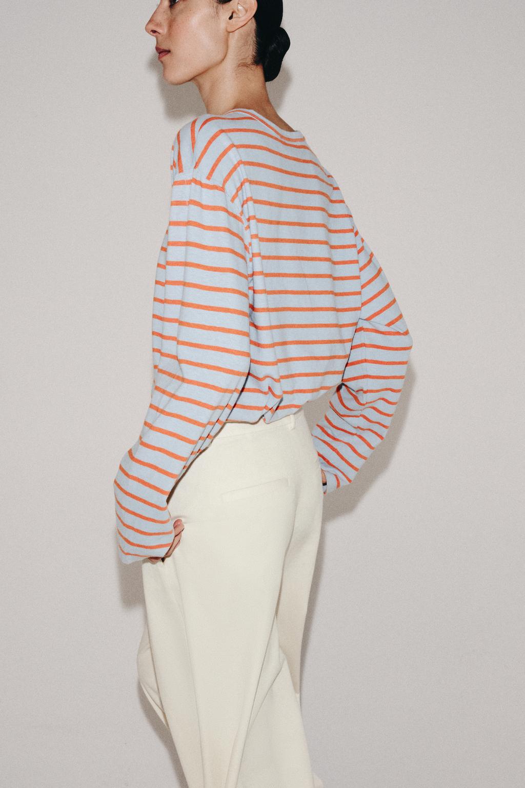 ХЛОПКОВО-ЛЬНЯНАЯ ФУТБОЛКА В ПОЛОСКУ