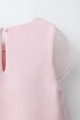 Платье из органзы с 3D цветами- Заказать в России