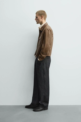 Кожаная куртка с отстрочкой- Заказать в России