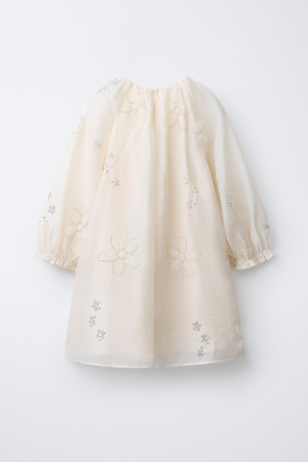 ПЛАТЬЕ С ЦВЕТОЧНОЙ АППЛИКАЦИЕЙ И БУСИНАМИ