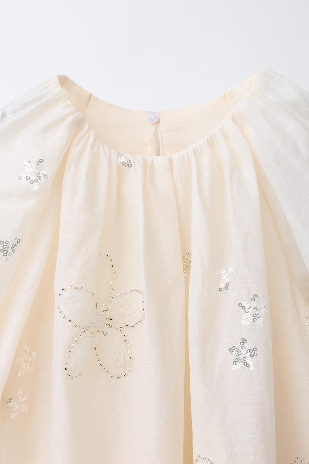 ПЛАТЬЕ С ЦВЕТОЧНОЙ АППЛИКАЦИЕЙ И БУСИНАМИ