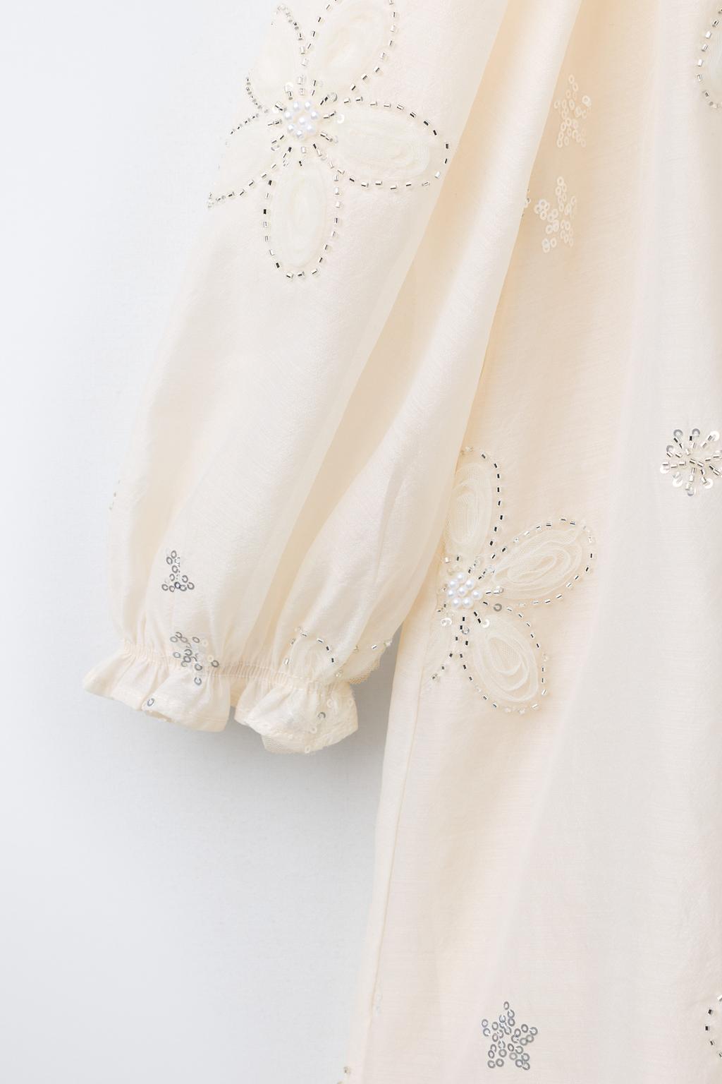 ПЛАТЬЕ С ЦВЕТОЧНОЙ АППЛИКАЦИЕЙ И БУСИНАМИ