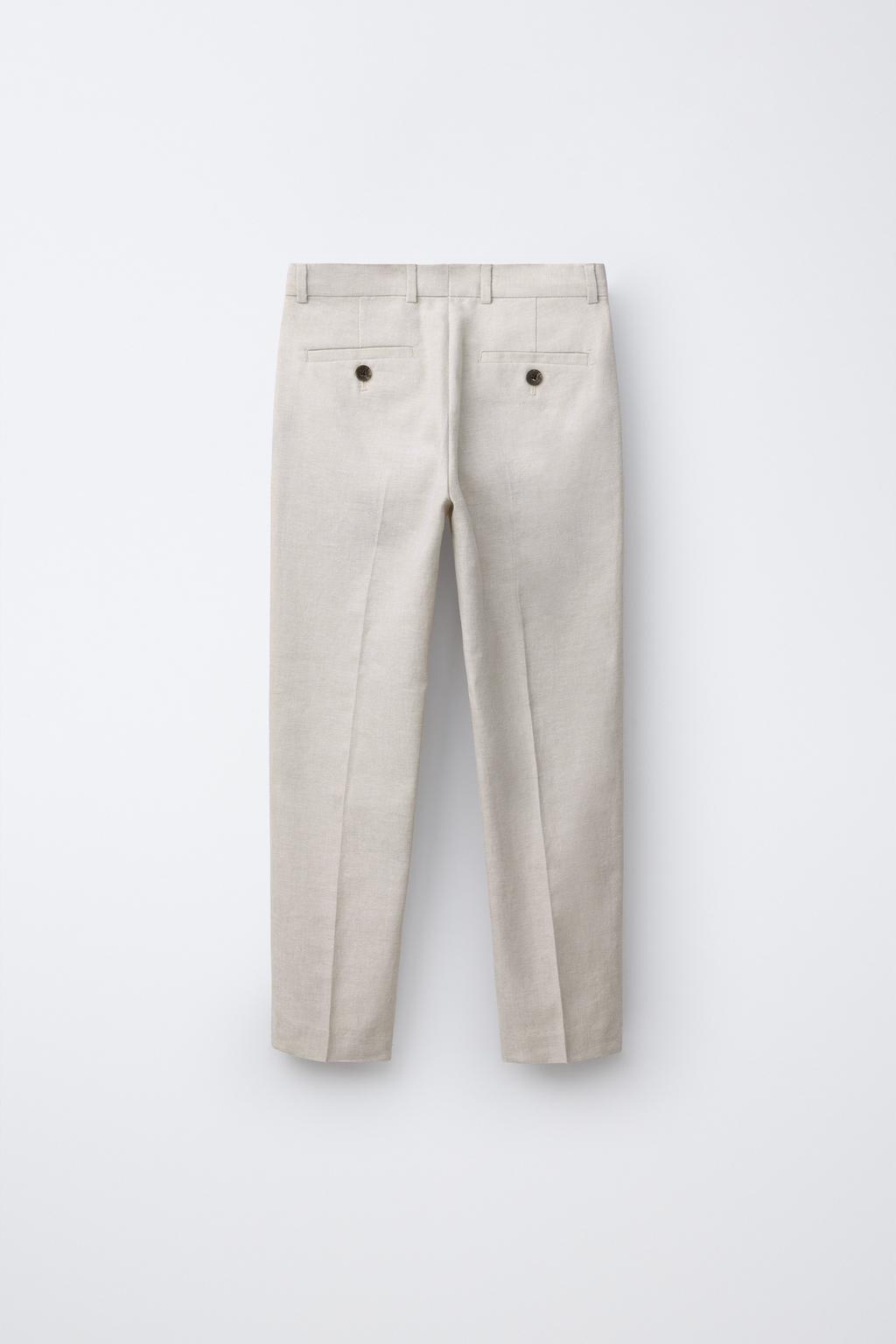 КОСТЮМНЫЕ БРЮКИ ИЗ ХЛОПКА И ЛЬНА