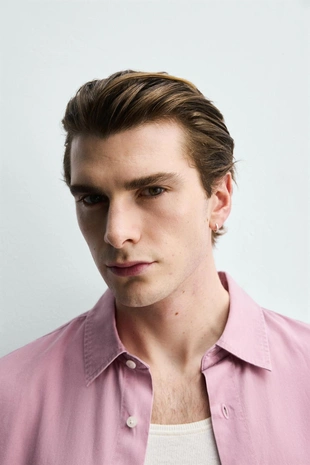 Рубашка стандартной посадки из лиоцелла и хлопка- Заказать в России