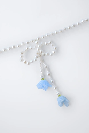 Ожерелье из искусственного жемчуга с цветочным принтом и бусинами- Заказать в России