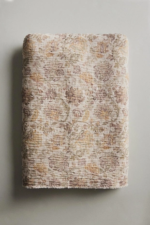 Плед из хлопка с цветочным принтом- Заказать в России