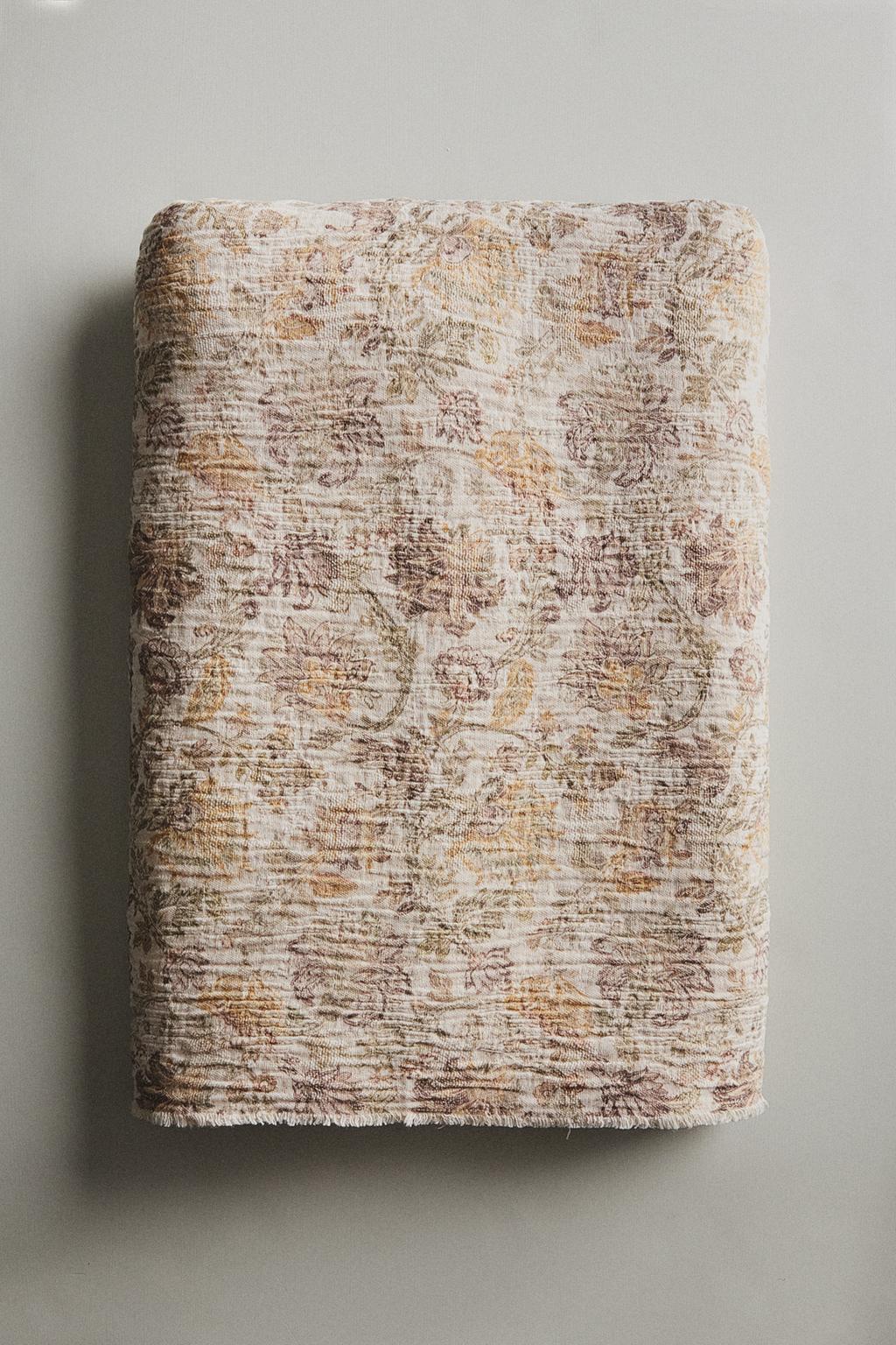 Плед из хлопка с цветочным принтом