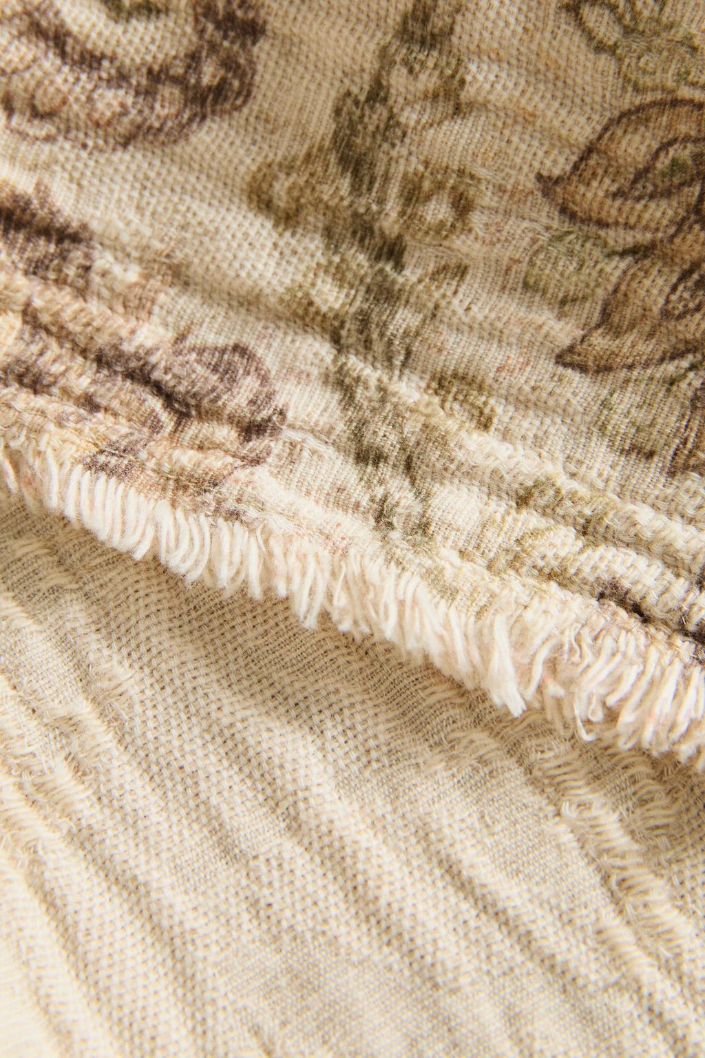 Плед из хлопка с цветочным принтом