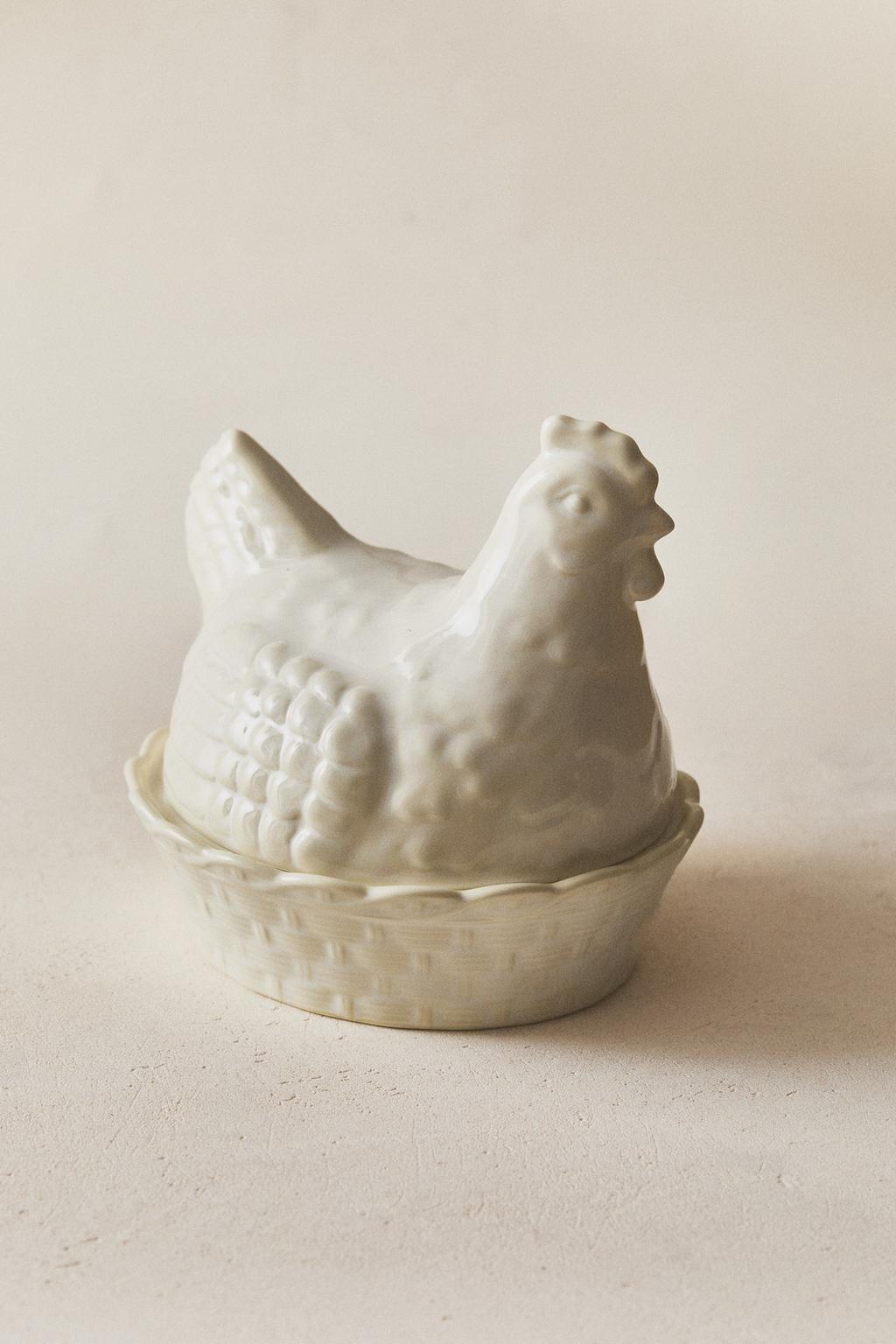 Керамическая банка в форме курицы