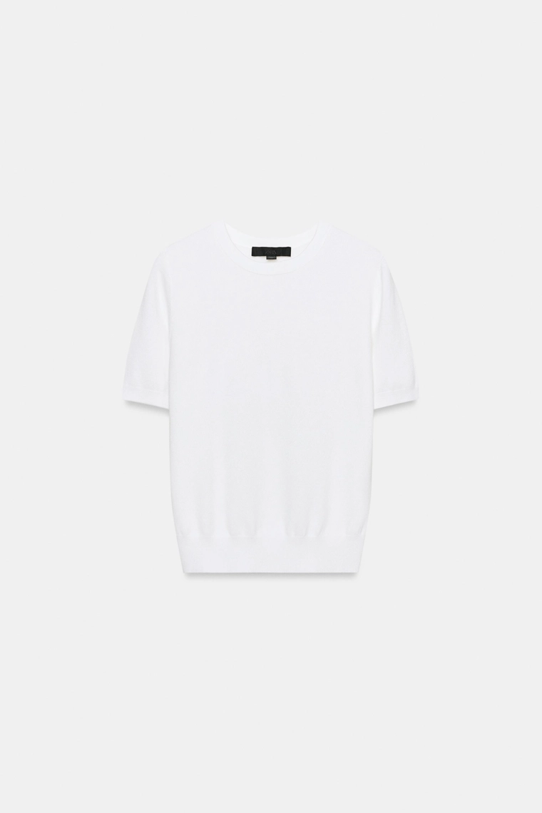 Трикотажный свитер с короткими рукавами