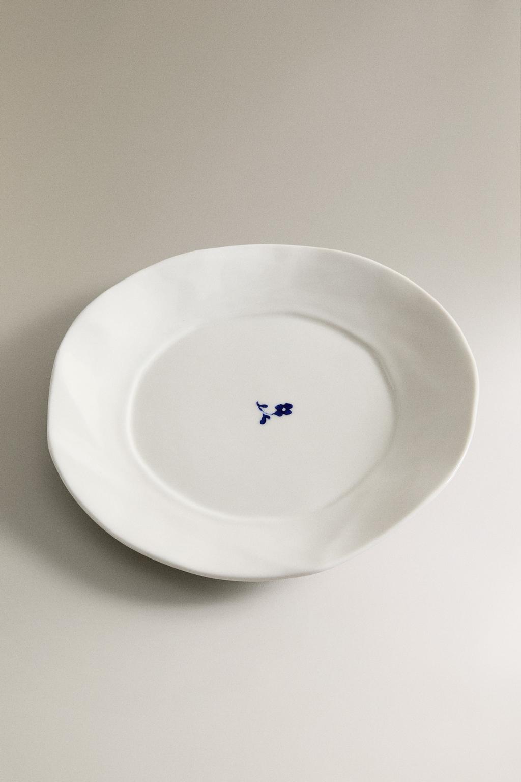 Фарфоровый десертный тарелка с цветочным принтом