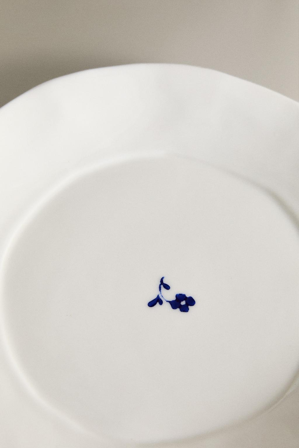 Фарфоровый десертный тарелка с цветочным принтом