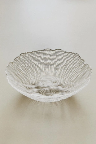 Стеклянная салатная чаша с объемным узором- Заказать в России