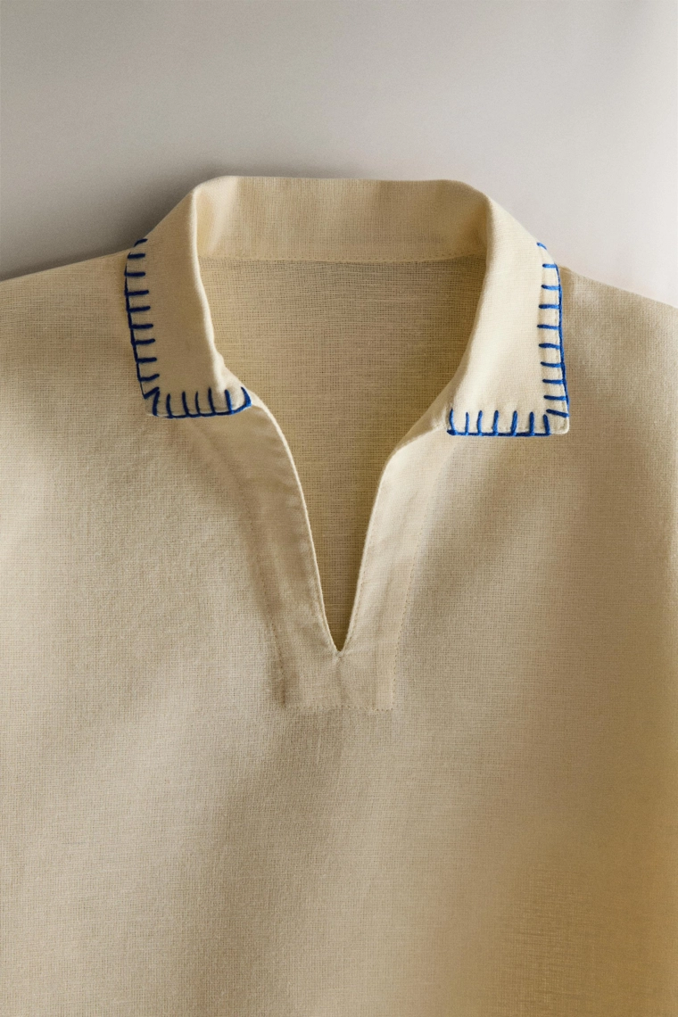 Детское пляжное поло с вышивкой stitch