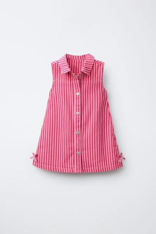 Платье из саржи в полоску- Заказать в России