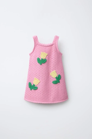 Платье с тюльпанами кроше- Заказать в России