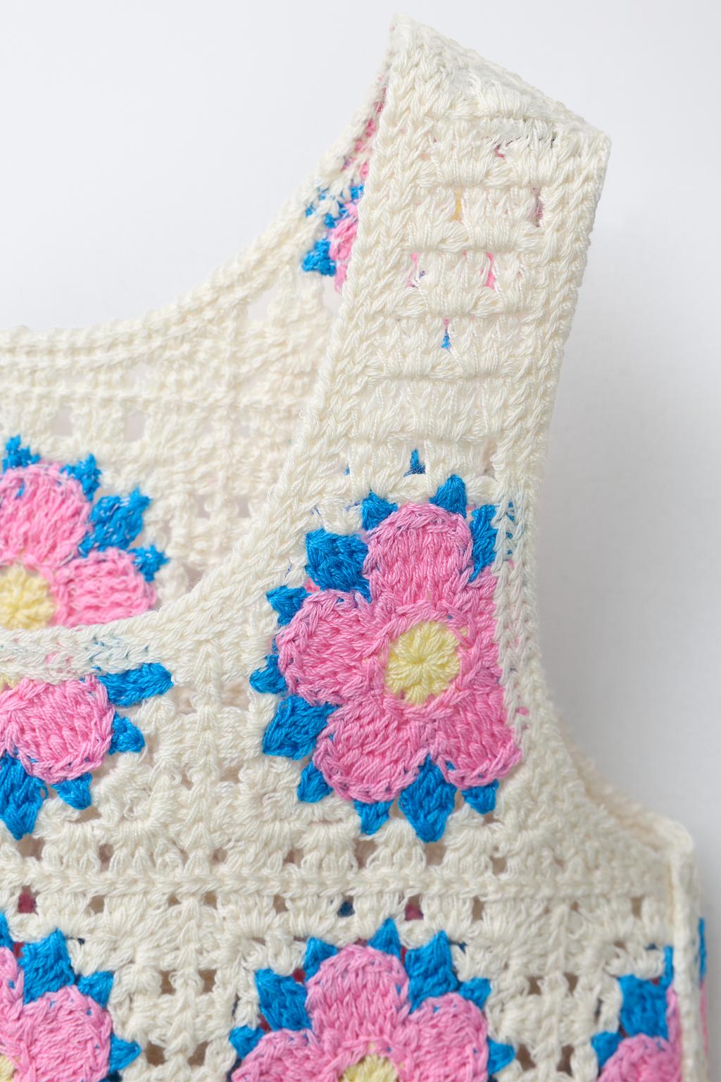 ТОП С ЦВЕТОЧНЫМ КРУЖЕВОМ КРОШЕ