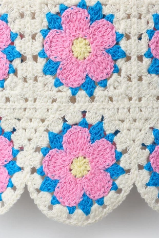 Топ с цветочным кружевом кроше- Заказать в России