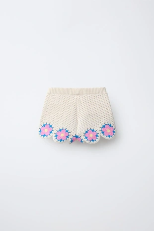 Бермуды из кружева кроше с цветочным узором- Заказать в России