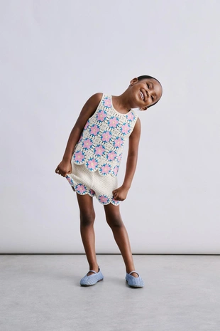 Бермуды из кружева кроше с цветочным узором- Заказать в России