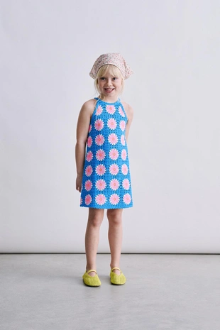 Вязаное платье крючком с цветами- Заказать в России