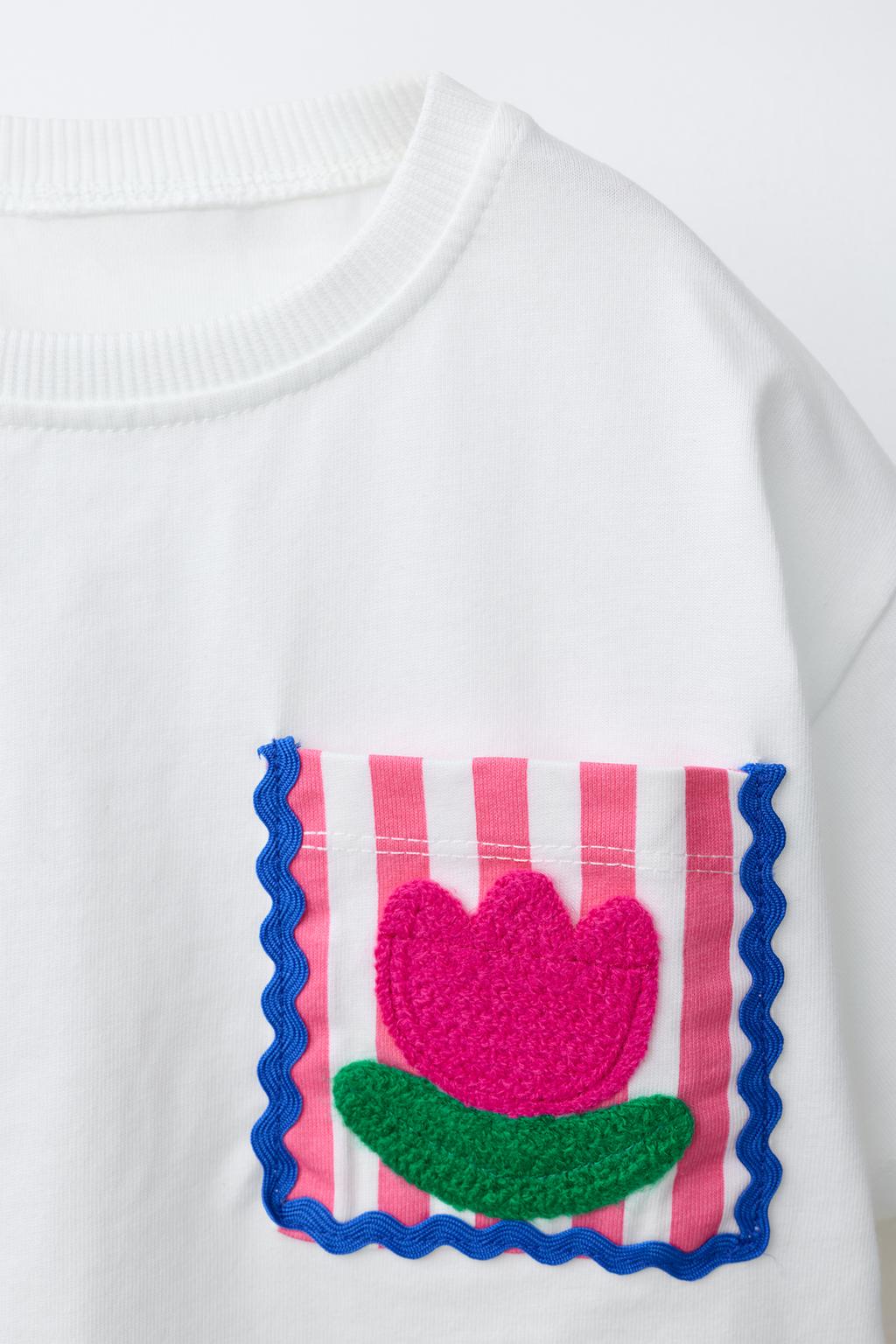 ФУТБОЛКА С ВОЛНИСТЫМ КАРМАНОМ