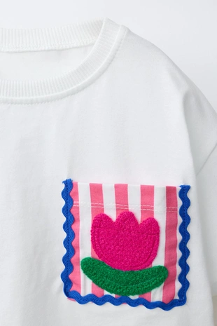 Футболка с волнистым карманом- Заказать в России